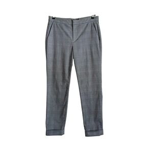 Lauren Ralph Lauren Gray Glen Plaid Slim Leg Cuffed Dress Pants 6 Preppy Office